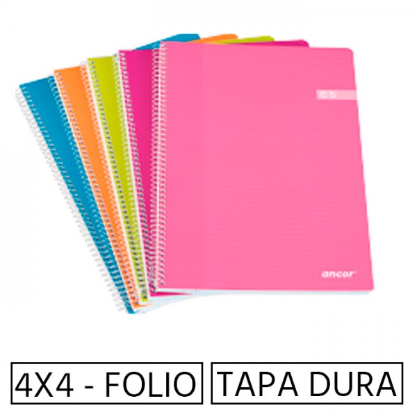 Cuaderno espiral cuadricula tapa dura 60g 80 hojas