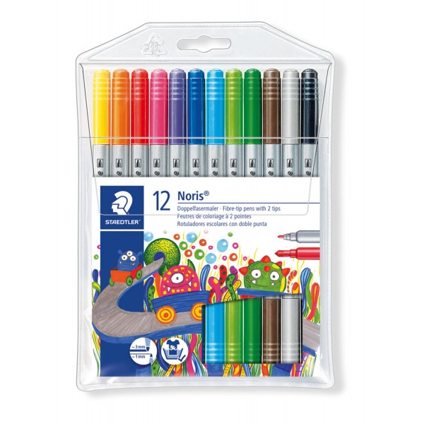 Estuche rotuladores Staedtler doble punta lettering 12 unid