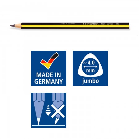 Lápiz Staedtler de grafito triangular jumbo 119Papel Planet