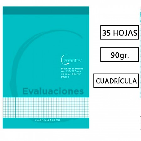 Bloc de evaluaciones A4 MP 90gr 35h CervantesPapel Planet