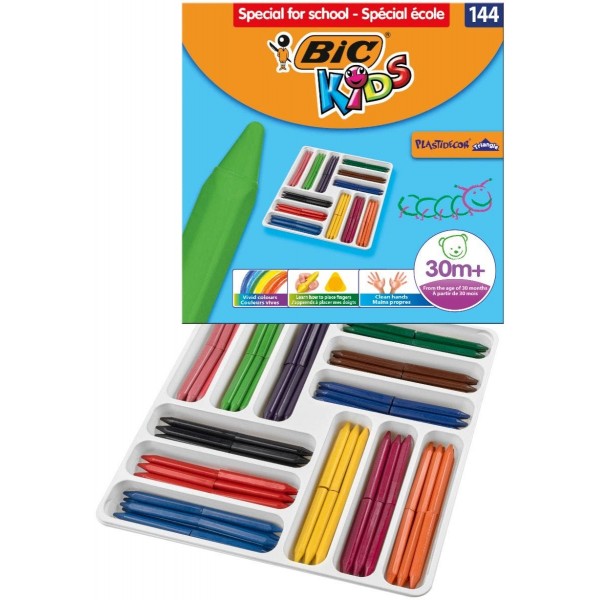 Cera Bic plastidecor peques class pack 144 unid