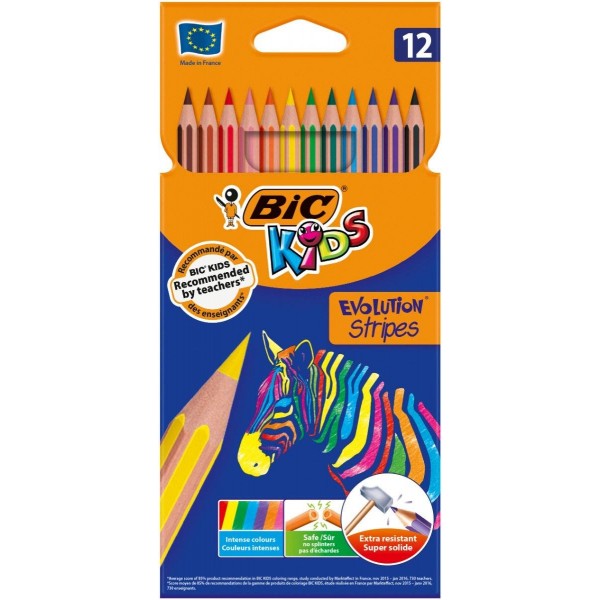 Lápiz de madera Bic Evolution stripes