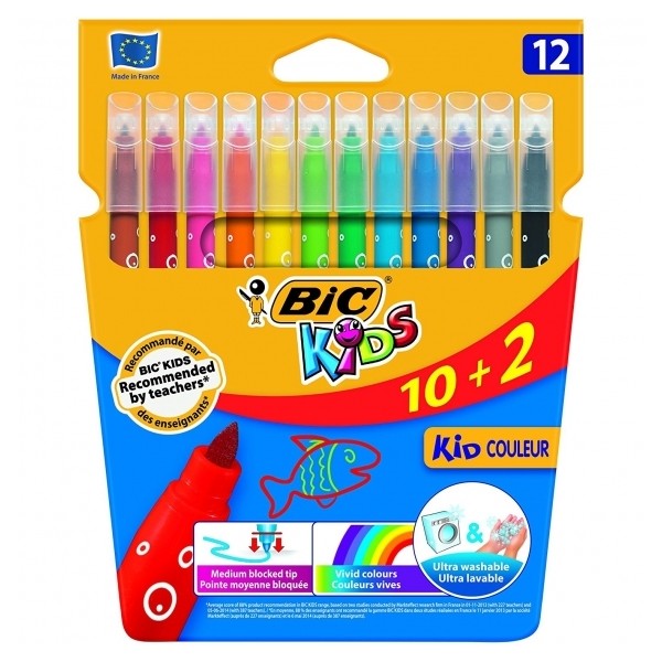 Rotulador Bic ultrawashable 12