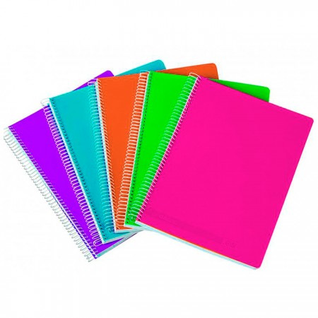 Cuaderno espiral liso tapa pvc 90g 80 hojasPapel Planet