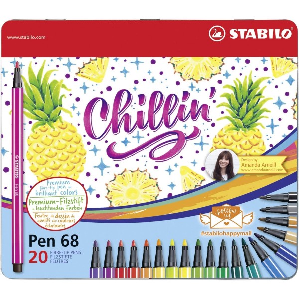 Rotulador Stabilo pen 68 happy mail estuche de 20 unidades