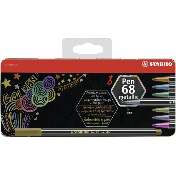 Rotulador Stabilo pen 68 lc bloom estuche 8 unidades