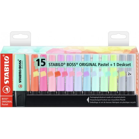 Marcador Stabilo Boss set fluor pastelPapel Planet