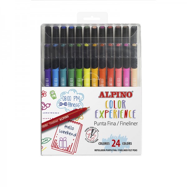 Caja 12 rotuladores pastel doble punta Alpino Color Experience