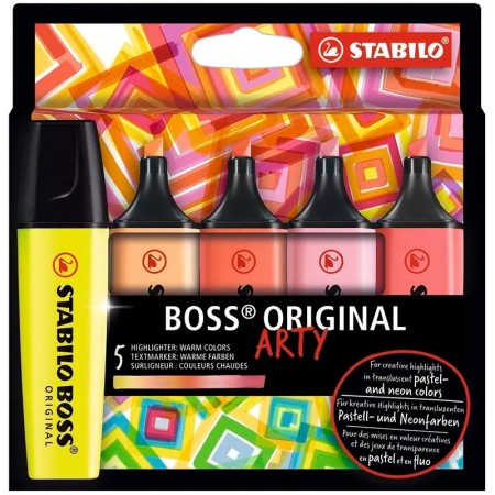 Marcador Stabilo Boss Arty colores cálidos 5 unidadesPapel Planet