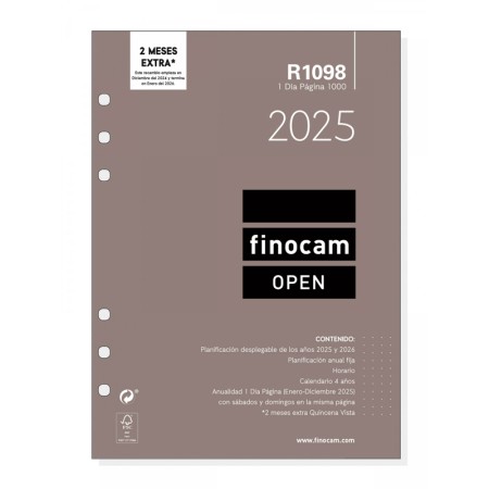 Recambio Agenda 2025 Finocam OpenPapel Planet