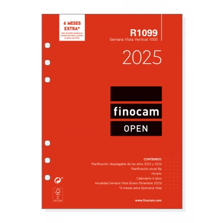 Recambio Agenda 2025 Finocam OpenPapel Planet