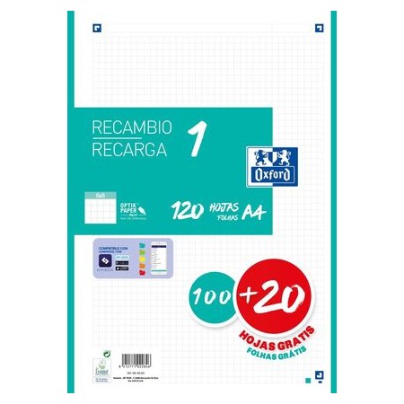 Recambio Oxford a4 5x5 120 hojasPapel Planet Recambio Oxford a4 5x5 120 hojasPapel Planet