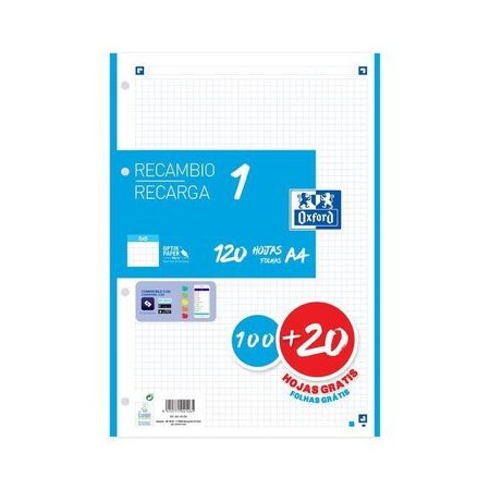 Recambio Oxford a4 5x5 120 hojasPapel Planet Recambio Oxford a4 5x5 120 hojasPapel Planet