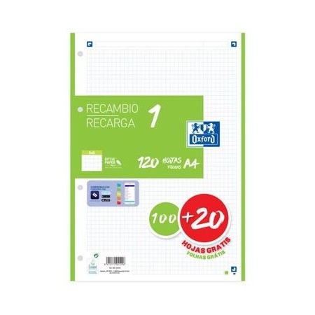 Recambio Oxford a4 5x5 120 hojasPapel Planet Recambio Oxford a4 5x5 120 hojasPapel Planet