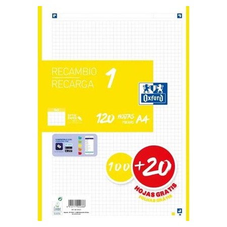 Recambio Oxford a4 5x5 120 hojasPapel Planet Recambio Oxford a4 5x5 120 hojasPapel Planet