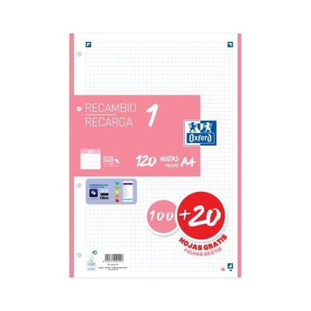 Recambio Oxford a4 5x5 120 hojasPapel Planet Recambio Oxford a4 5x5 120 hojasPapel Planet