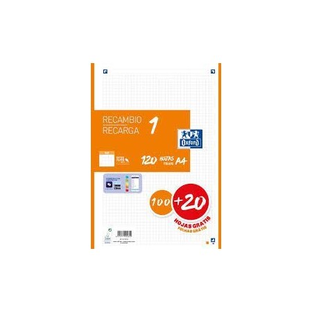Recambio Oxford a4 5x5 120 hojasPapel Planet Recambio Oxford a4 5x5 120 hojasPapel Planet