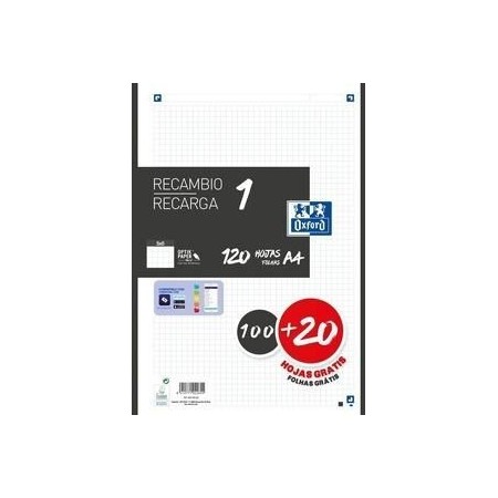 Recambio Oxford a4 5x5 120 hojasPapel Planet Recambio Oxford a4 5x5 120 hojasPapel Planet