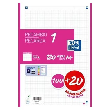 Recambio Oxford a4 5x5 120 hojasPapel Planet Recambio Oxford a4 5x5 120 hojasPapel Planet