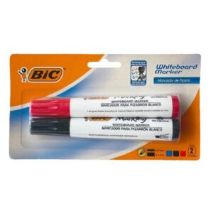 Borrador con rotuladores Bic rojo y negro