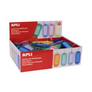 Llavero Apli etiqueta plástico colores translúcido