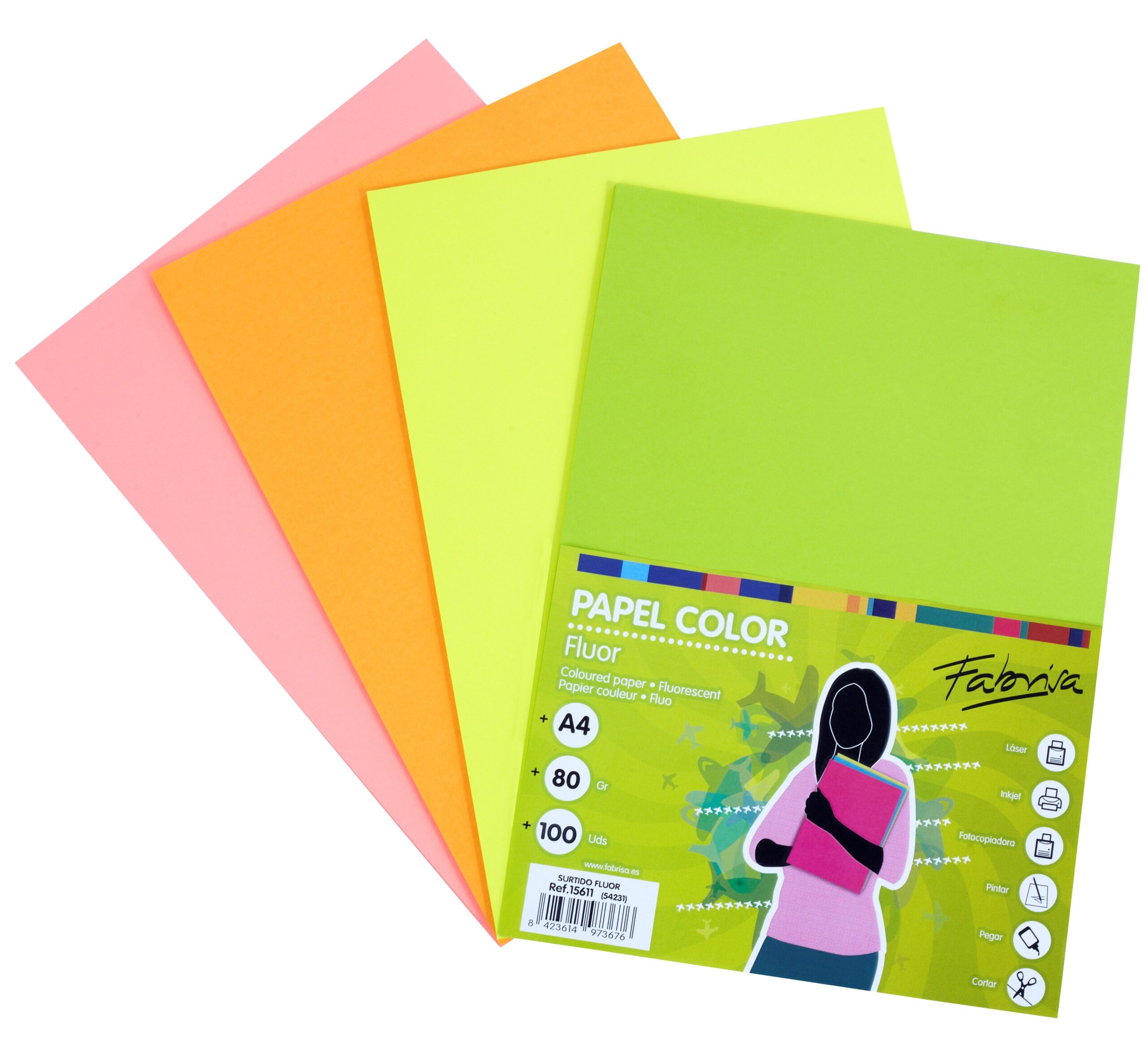 Papel Fabrisa A4 colores surtidos