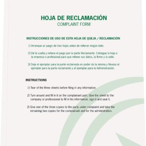Libro Dohe hojas de reclamaciones Junta de Andalucía