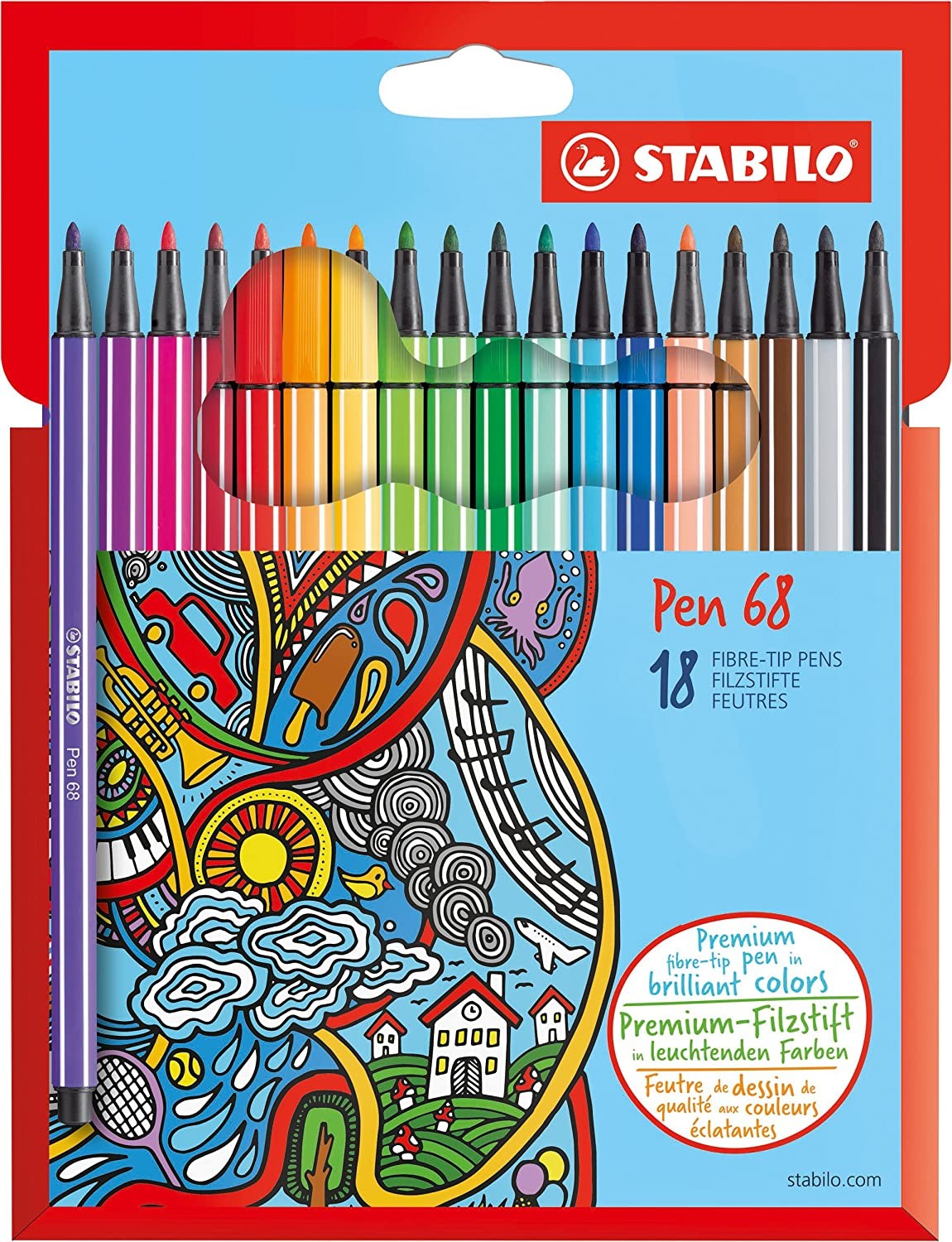 Rotulador Stabilo pen 68 arty estuche