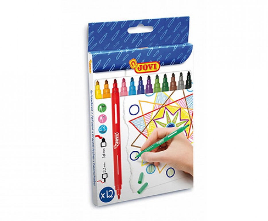 Rotulador Jovi doble punta 12 colores