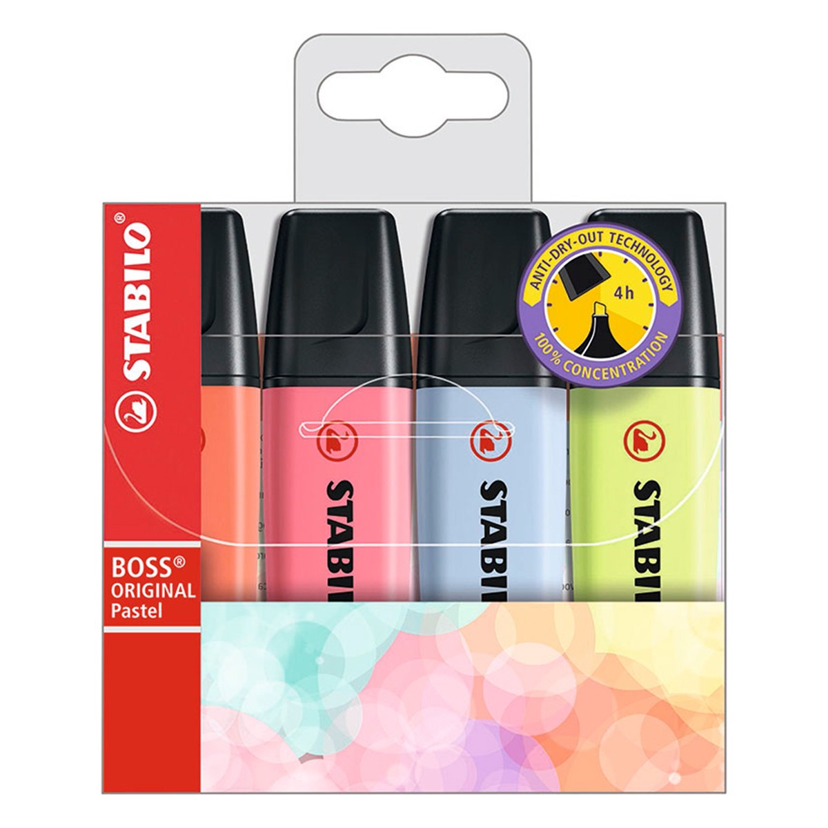 Marcador Stabilo boos original flúor pastel 4 unidades